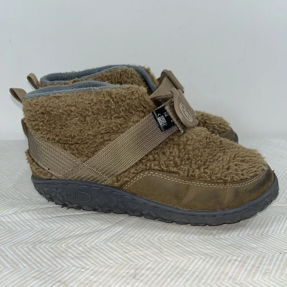 Chaco Ramble Puff Kids Booties Slippers Size 2 EU 33 Trekking Brown Sherpa‎ Warm